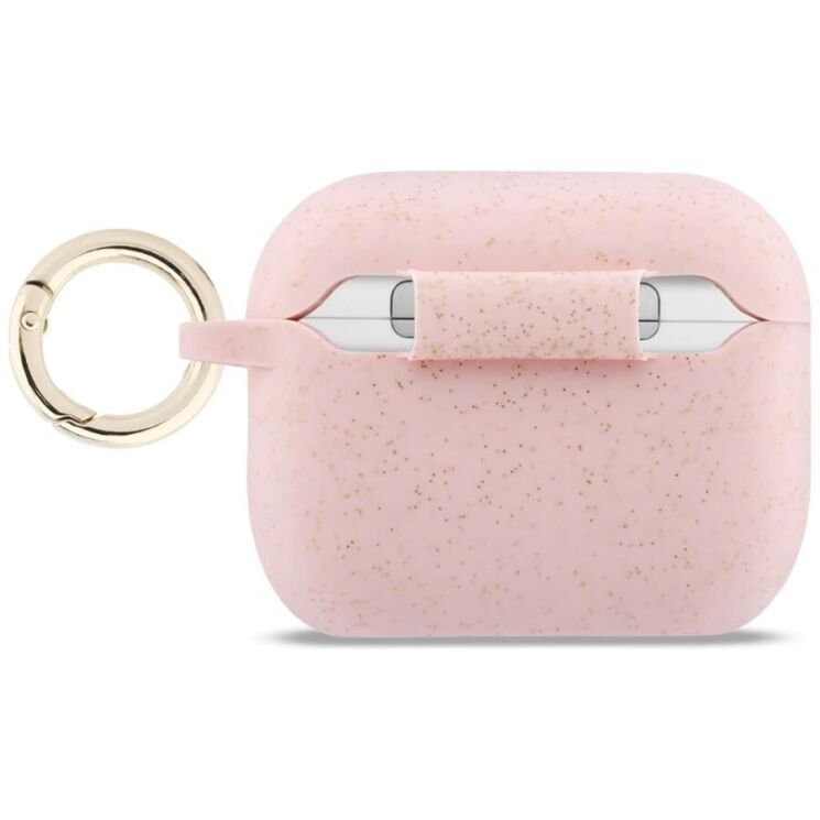 Защитный чехол Guess Silicone Glitter Ring для AirPods Pro 3 (GUAP3SGGEP) - Pink: фото 2 из 4