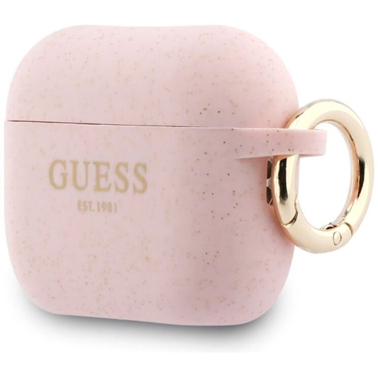 Защитный чехол Guess Silicone Glitter Ring для AirPods Pro 3 (GUAP3SGGEP) - Pink: фото 3 из 4