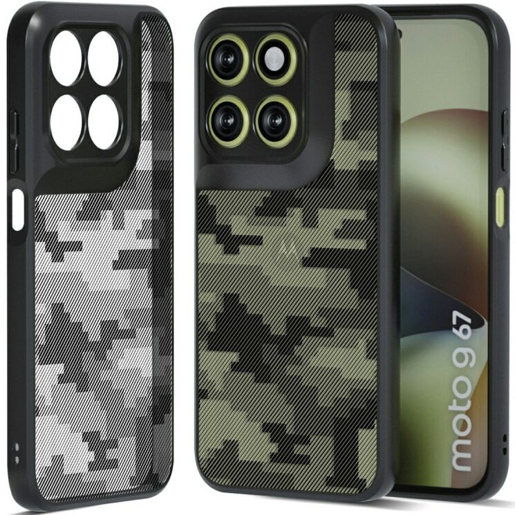 Захисний чохол IBMRS Military для Motorola Moto G77 - Grid Camouflage: фото 1 з 7
