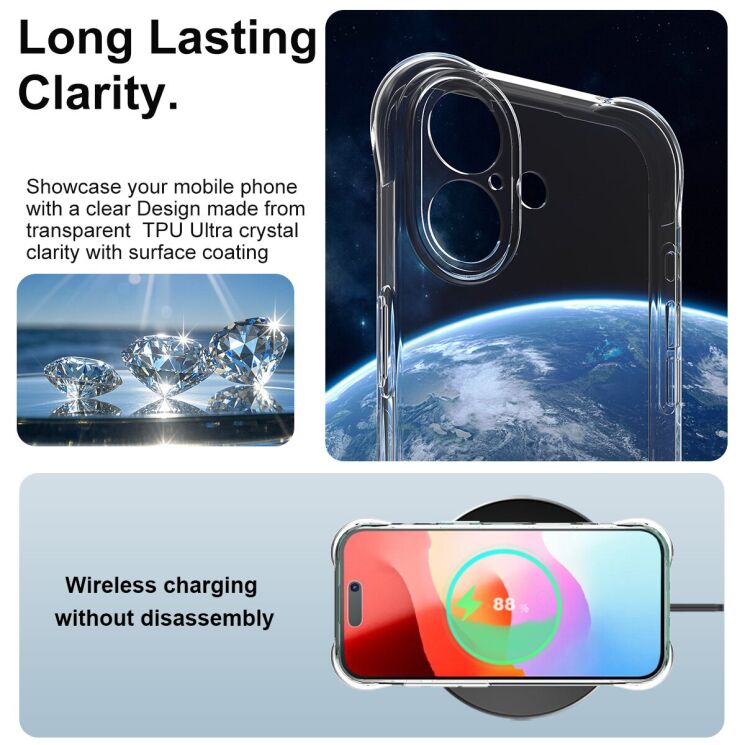 Защитный чехол IMAK Airbag MAX Case для Apple iPhone 17 - Transparent: фото 4 из 7