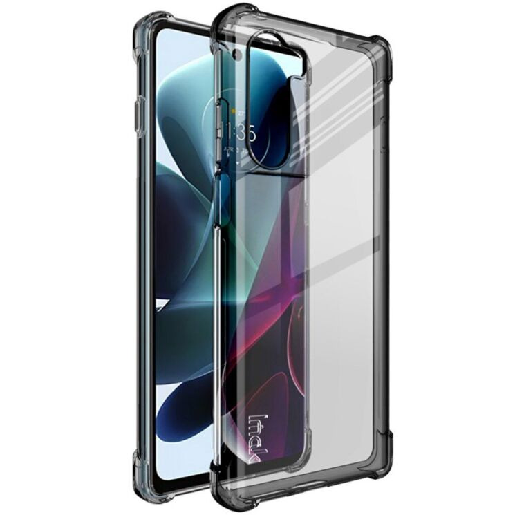 Чохол з посиленими кутами IMAK Airbag MAX Case для Motorola Moto G200 - Transparent Black: фото 1 з 14