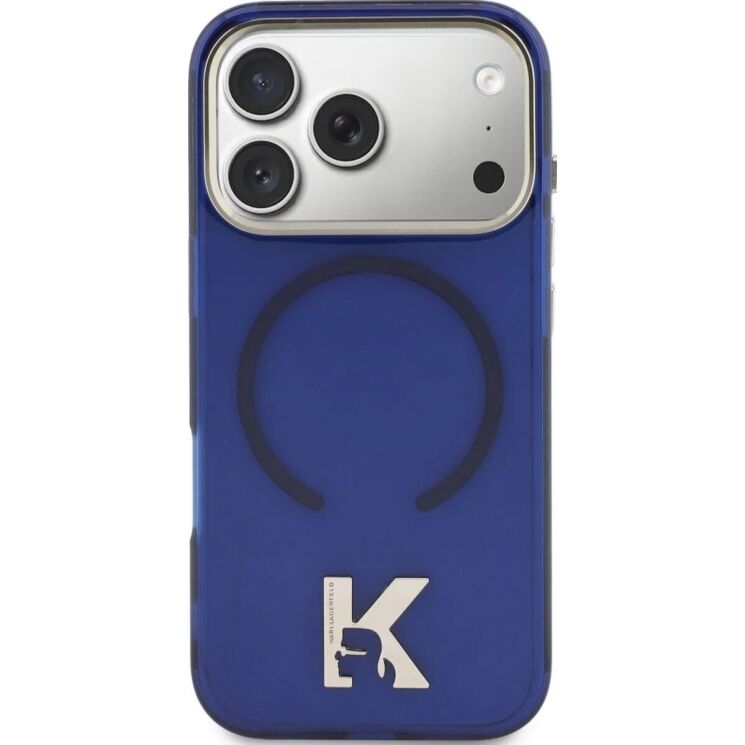 Захисний чохол Karl Lagerfeld IML K Head Logo MagSafe для iPhone 17 Pro (KLHMP17L5HTMKHDB) - Blue: фото 2 з 8