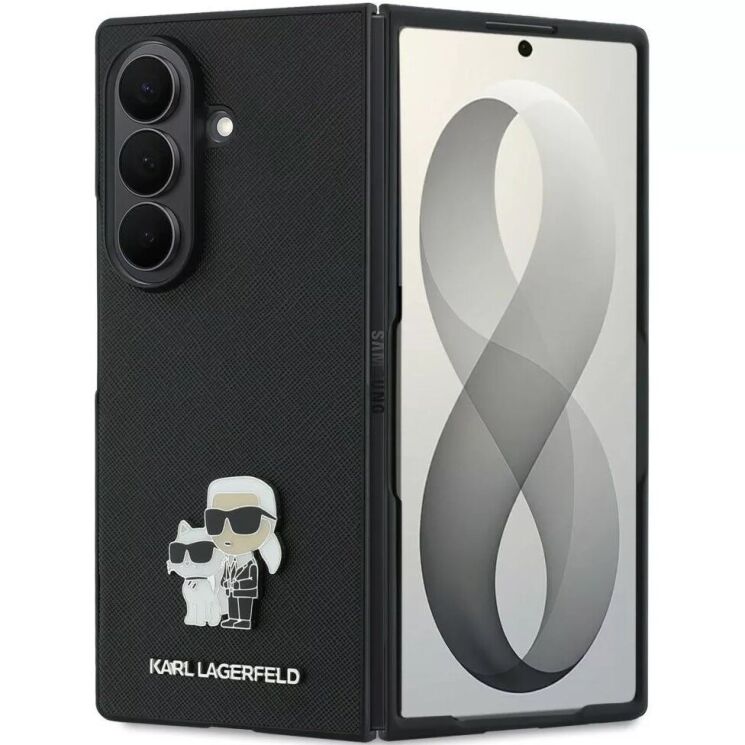 Защитный чехол Karl Lagerfeld Saffiano Karl&Choupette Pin для Samsung Galaxy Fold 8 Ultra (KLHCZFD8SAPKCNPK) - Black (424098B) Защитный чехол Karl Lagerfeld Saffiano Karl&Choupette Pin для Samsung Galaxy Fold 8 Ultra (KLHCZFD8SAPKCNPK) - Black: фото 1 из 7