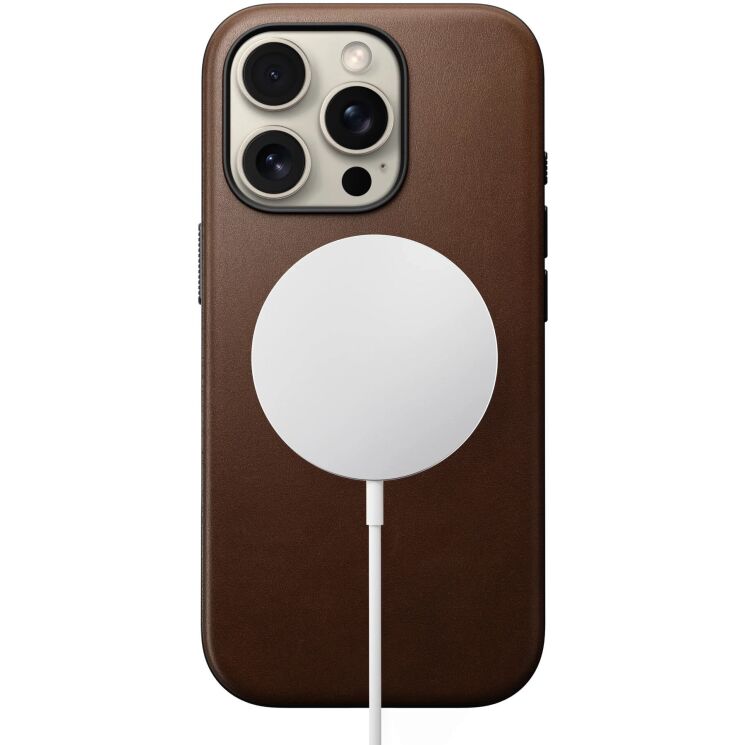 Защитный чехол Nomad Modern Leather Case для Apple iPhone 16 Pro (NM01696285) - Brown: фото 3 из 12