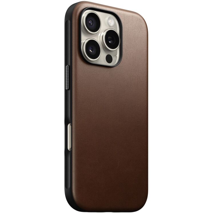 Защитный чехол Nomad Modern Leather Case для Apple iPhone 16 Pro (NM01696285) - Brown: фото 2 из 12