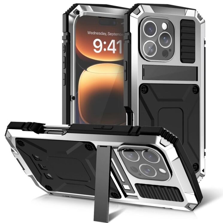 Защитный чехол R-JUST Military для Apple iPhone 16 Pro Max - Silver: фото 1 из 9