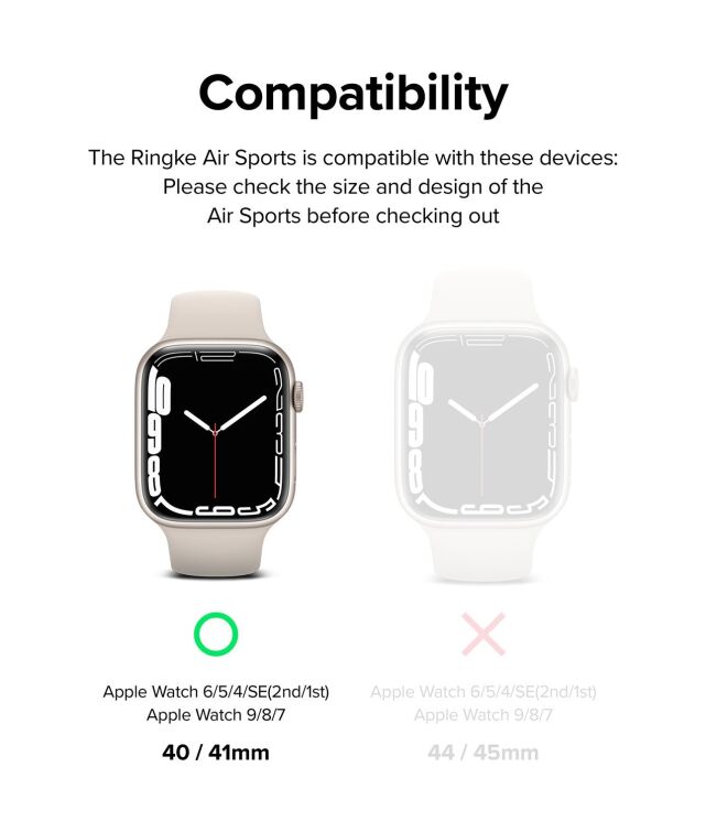 Захисний чохол Ringke Air Sports для Apple Watch 41 mm (7 / 8 / 9 Series) 8809848203497 - Dark Green (304815G) Захисний чохол Ringke Air Sports для Apple Watch 41 mm (7 / 8 / 9 Series) 8809848203497 - Dark Green: фото 3 з 11