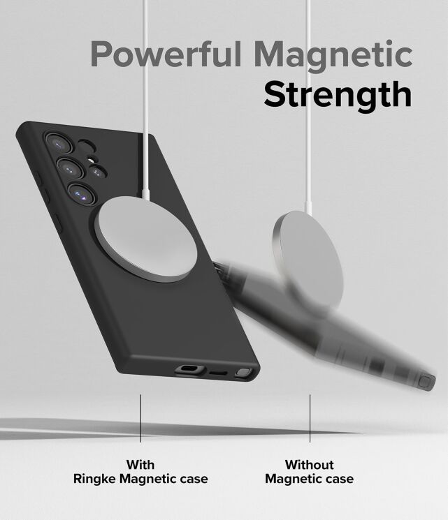 Защитный чехол Ringke Silicone Magnetic для Samsung Galaxy S24 Ultra (S928) 8809961783968 - Black: фото 5 из 17