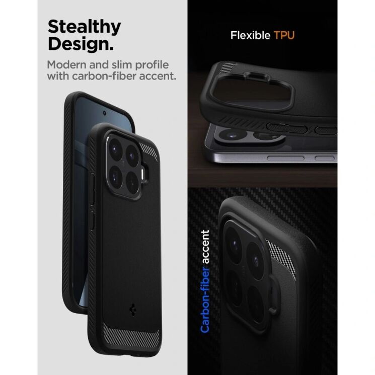 Защитный чехол Spigen Rugged Armor для Xiaomi 17T Pro (ACS11869) - Matte Black (422366MB) Защитный чехол Spigen Rugged Armor для Xiaomi 17T Pro (ACS11869) - Matte Black: фото 8 из 11