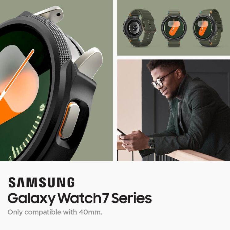 Защитный чехол Spigen (SGP) Liquid Air Case для Samsung Galaxy Watch 7 (40mm) - Matte Black: фото 10 из 15