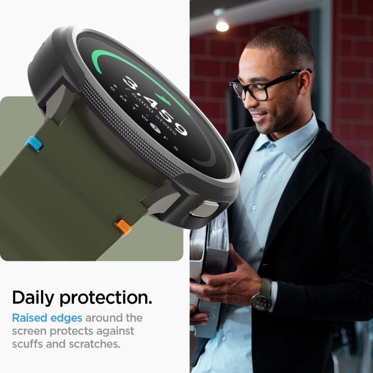 Защитный чехол Spigen (SGP) Liquid Air Case для Samsung Galaxy Watch 7 (40mm) - Matte Black: фото 14 из 15