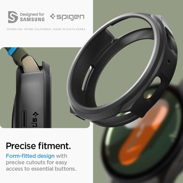 Защитный чехол Spigen (SGP) Liquid Air Case для Samsung Galaxy Watch 7 (40mm) - Matte Black: фото 13 из 15