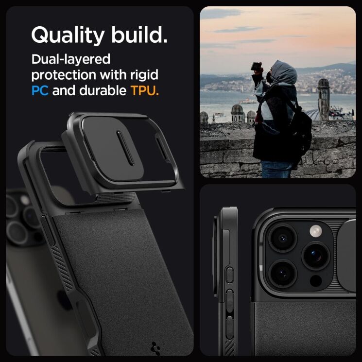 Захисний чохол Spigen (SGP) Optik Armor (MagFit) для Apple iPhone 16 Pro - Black: фото 14 з 16