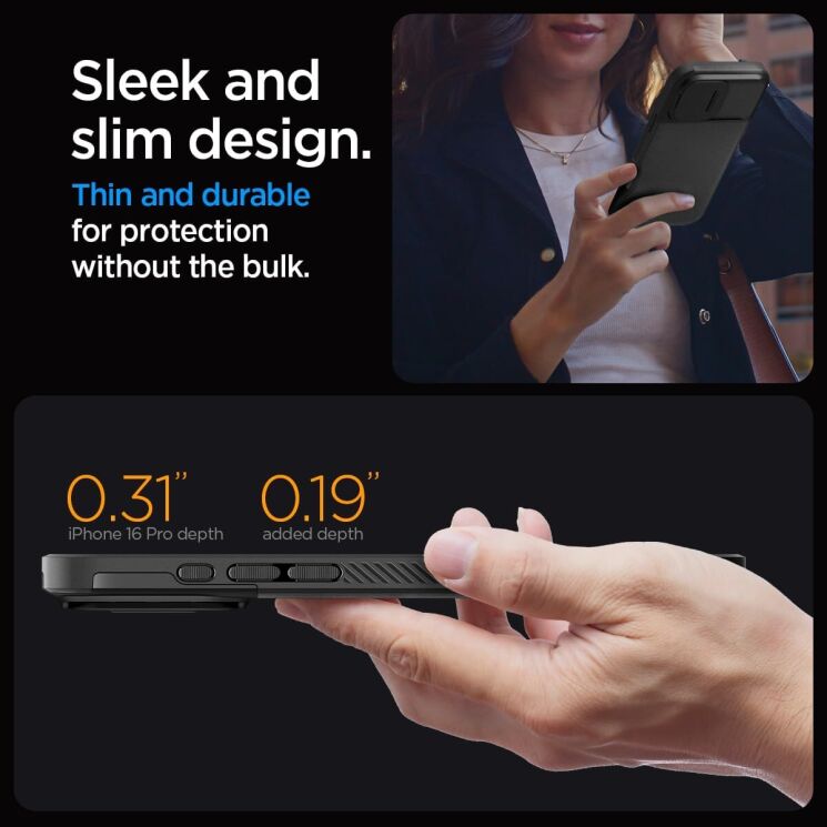 Захисний чохол Spigen (SGP) Optik Armor (MagFit) для Apple iPhone 16 Pro - Black: фото 13 з 16
