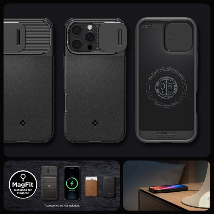 Захисний чохол Spigen (SGP) Optik Armor (MagFit) для Apple iPhone 16 Pro - Black: фото 16 з 16