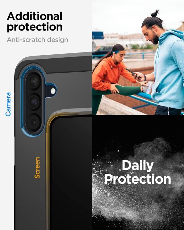 Защитный чехол Spigen (SGP) Tough Armor для Samsung Galaxy A36 (A366) ACS09166 - Black: фото 16 из 17
