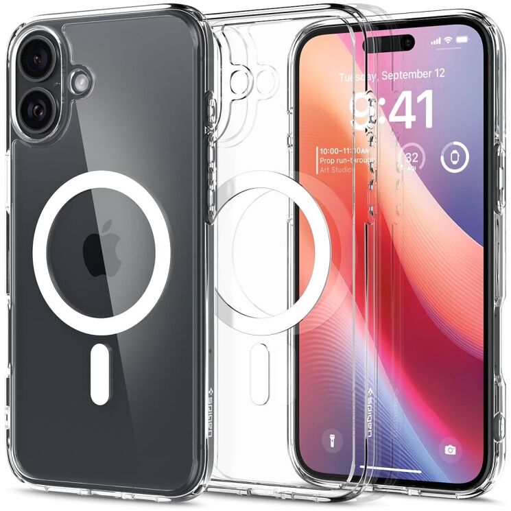 Защитный чехол Spigen (SGP) Ultra Hybrid (MagFit) для Apple iPhone 16 - White: фото 1 из 17