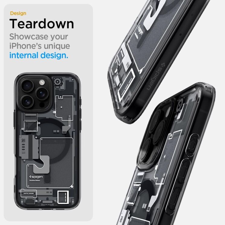 Защитный чехол Spigen (SGP) Ultra Hybrid Zero One (MagFit) для Apple iPhone 16 Pro - Natural Titanium: фото 12 из 13