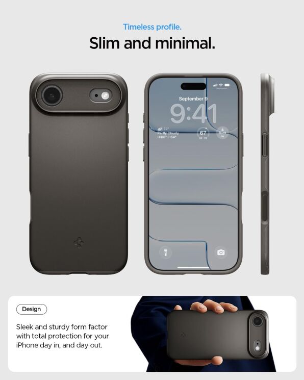 Защитный чехол Spigen Thintect (MagFit) для iPhone Air (ACS10158) - Gunmetal: фото 8 из 13