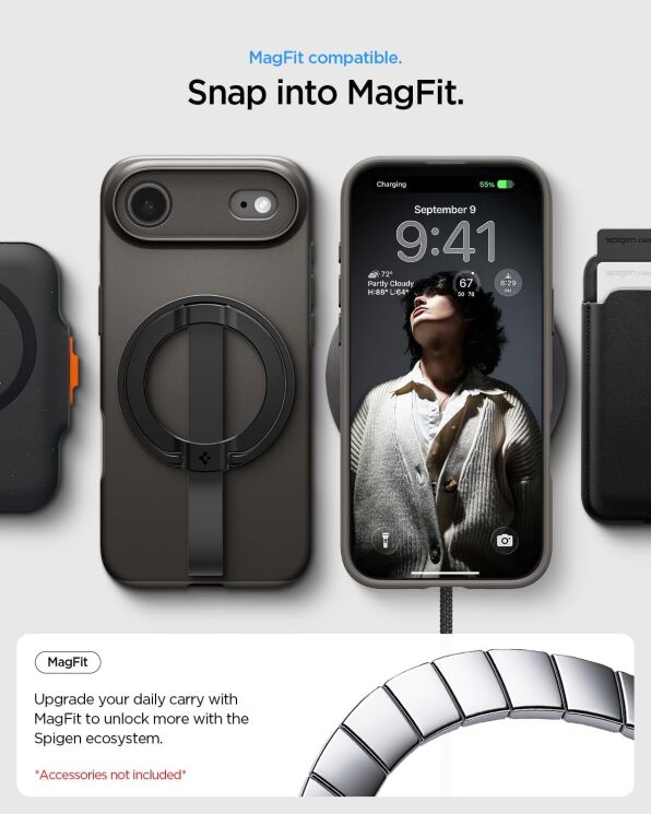 Защитный чехол Spigen Thintect (MagFit) для iPhone Air (ACS10158) - Gunmetal: фото 12 из 13