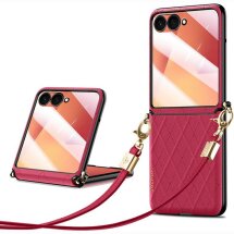 Захисний чохол SULADA Rhombus Leather для Samsung Galaxy Flip 8 - Red: фото 1 з 5