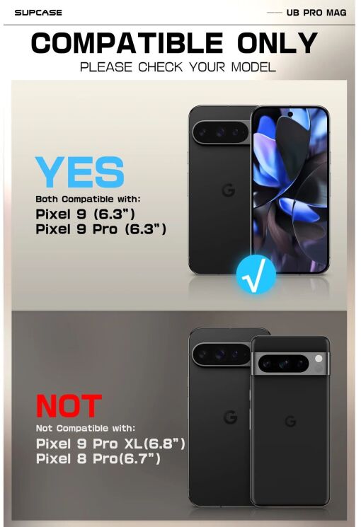 Защитный чехол Supcase UB Pro MagSafe для Google Pixel 9 / 9 Pro (843439151536) - Black: фото 5 из 10