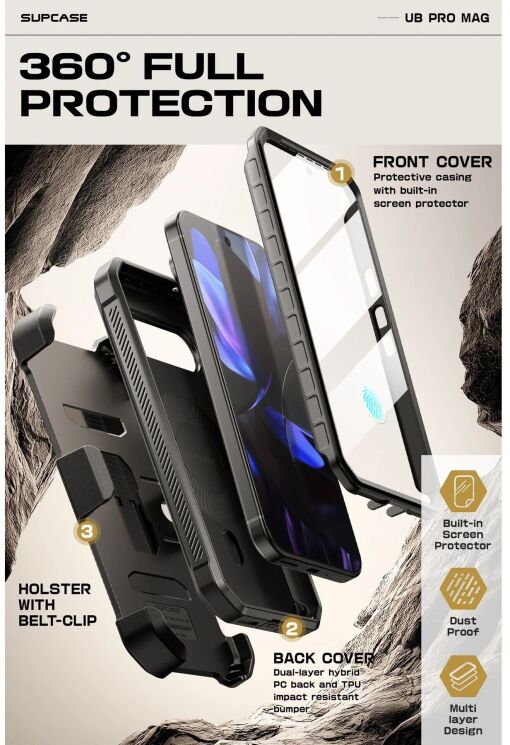 Защитный чехол Supcase UB Pro MagSafe для Google Pixel 9 / 9 Pro (843439151536) - Black: фото 8 из 10