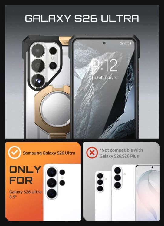 Защитный чехол Supcase UB Grip MagSafe для Samsung Galaxy S26 Ultra (S948) 843439160682 - Desert: фото 3 из 7