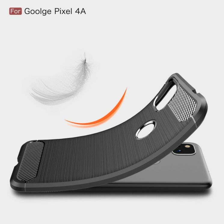 Силиконовый (TPU) чехол UniCase Carbon для Google Pixel 4A - Red: фото 7 из 10