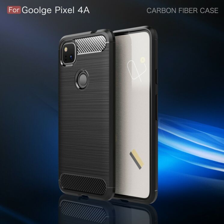 Силиконовый (TPU) чехол UniCase Carbon для Google Pixel 4A - Red: фото 2 из 10