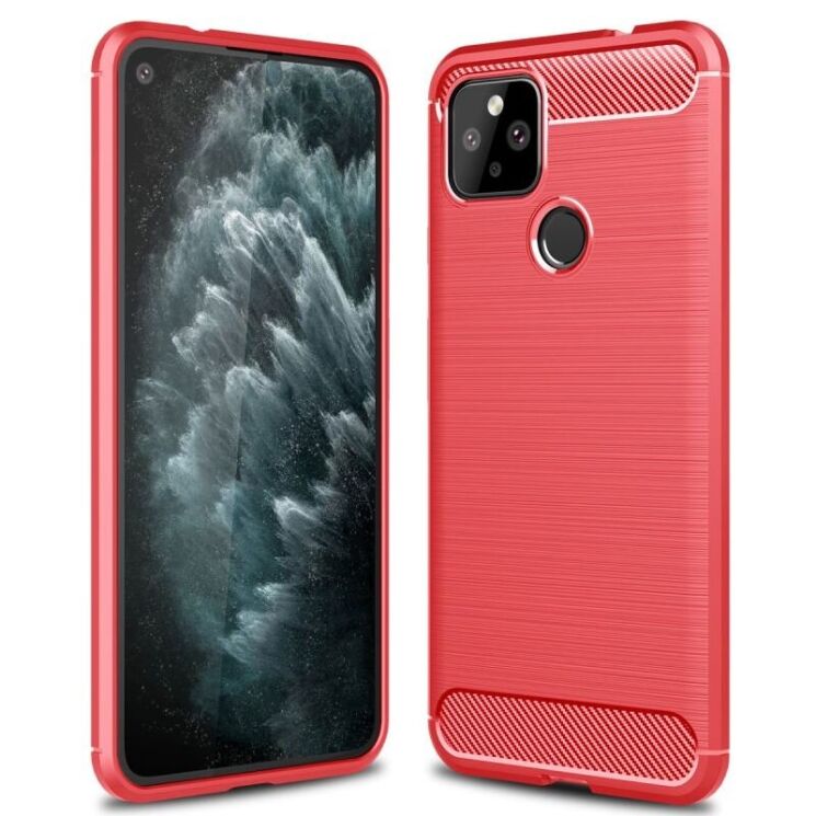 Защитный чехол UniCase Carbon для Google Pixel 4a 5G - Red: фото 1 из 10