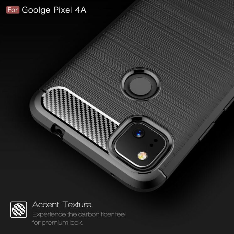 Силиконовый (TPU) чехол UniCase Carbon для Google Pixel 4A - Red: фото 4 из 10