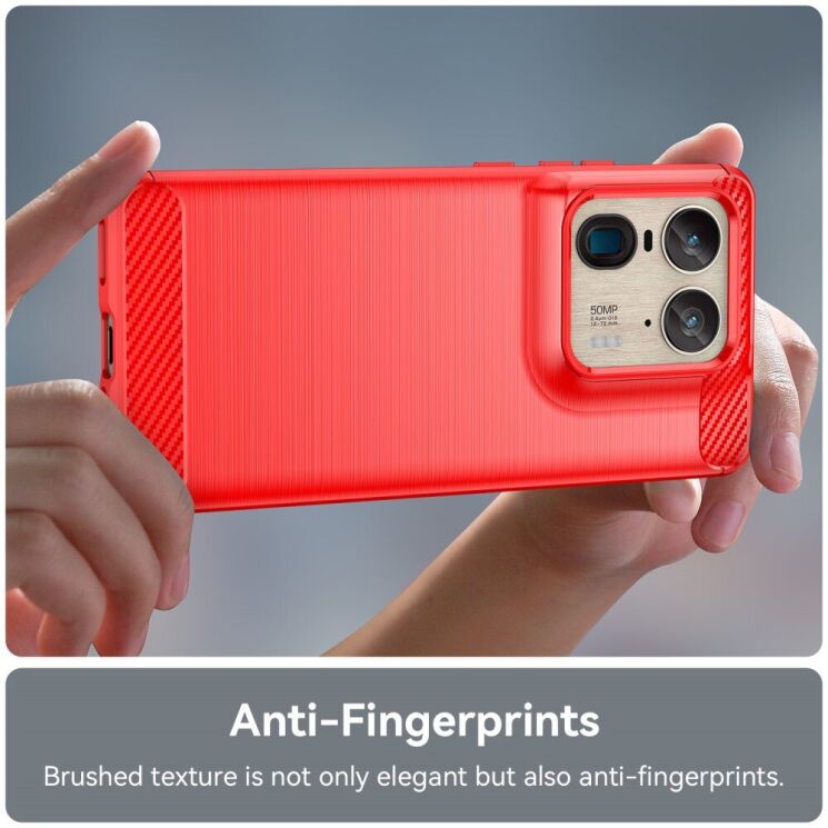 Защитный чехол UniCase Carbon для Motorola Edge 50 Ultra - Red: фото 5 из 8