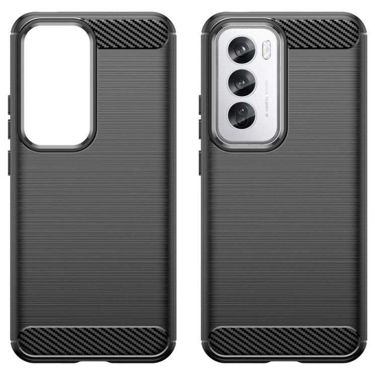 Защитный чехол UniCase Carbon для OPPO Reno 12 Pro - Black: фото 2 из 8