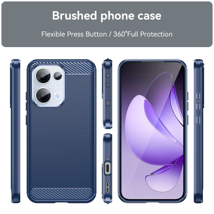 Защитный чехол UniCase Carbon для OPPO Reno 13 5G - Blue: фото 8 из 8