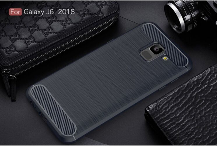 Захисний чохол UniCase Carbon для Samsung Galaxy J6 2018 (J600) - Dark Blue: фото 2 з 7