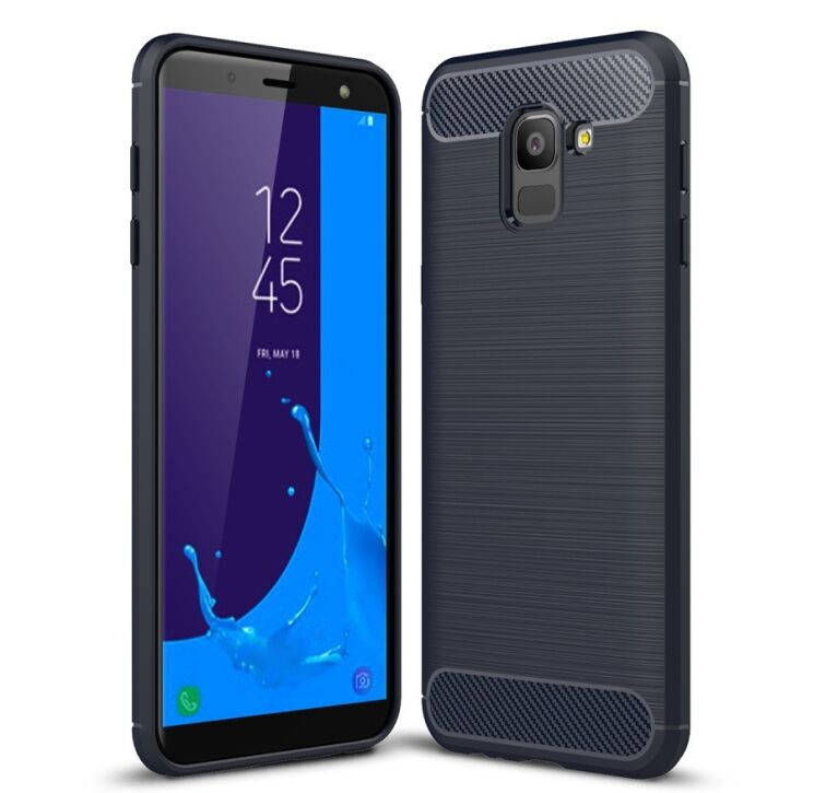 Захисний чохол UniCase Carbon для Samsung Galaxy J6 2018 (J600) - Dark Blue: фото 1 з 7