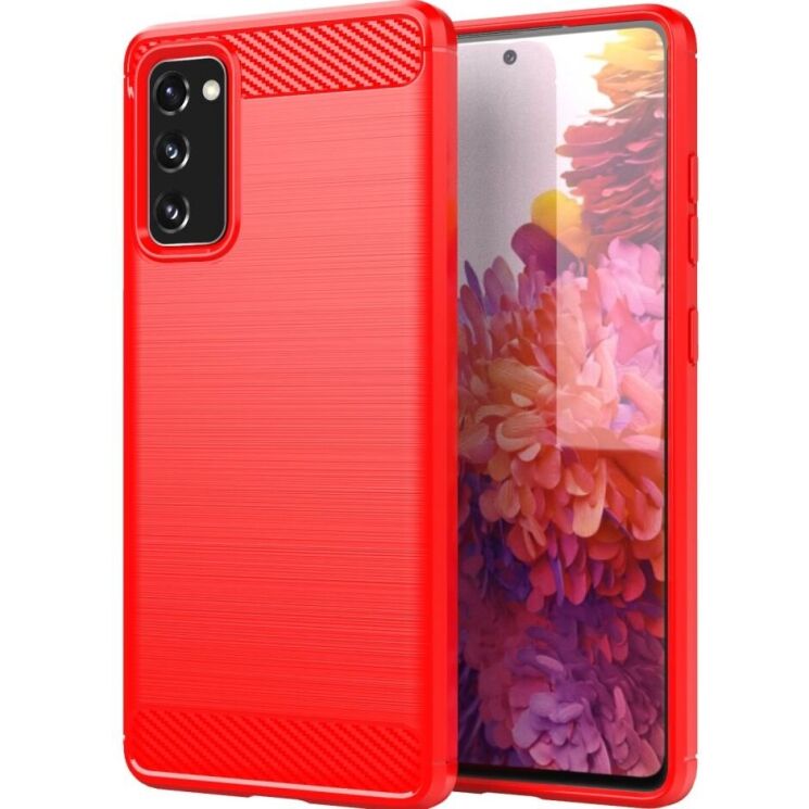 Защитный чехол UniCase Carbon для Samsung Galaxy S20 FE (G780) - Red: фото 1 из 8
