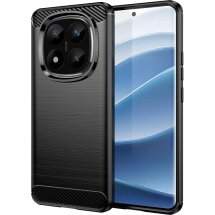 Защитный чехол UniCase Carbon для Xiaomi Redmi Note 14 Pro Plus - Black: фото 1 из 8