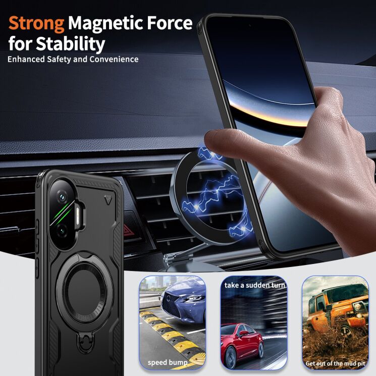 Защитный чехол UniCase Lander Armor для Xiaomi Poco F7 - Black: фото 3 из 6