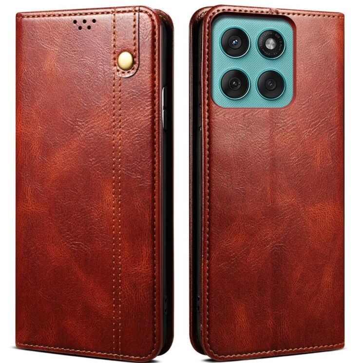 Защитный чехол UniCase Leather Wallet для Motorola Edge 60 / Edge 60 Fusion - Brown: фото 1 из 7