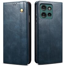 Защитный чехол UniCase Leather Wallet для Motorola Moto G75 - Blue: фото 1 из 7