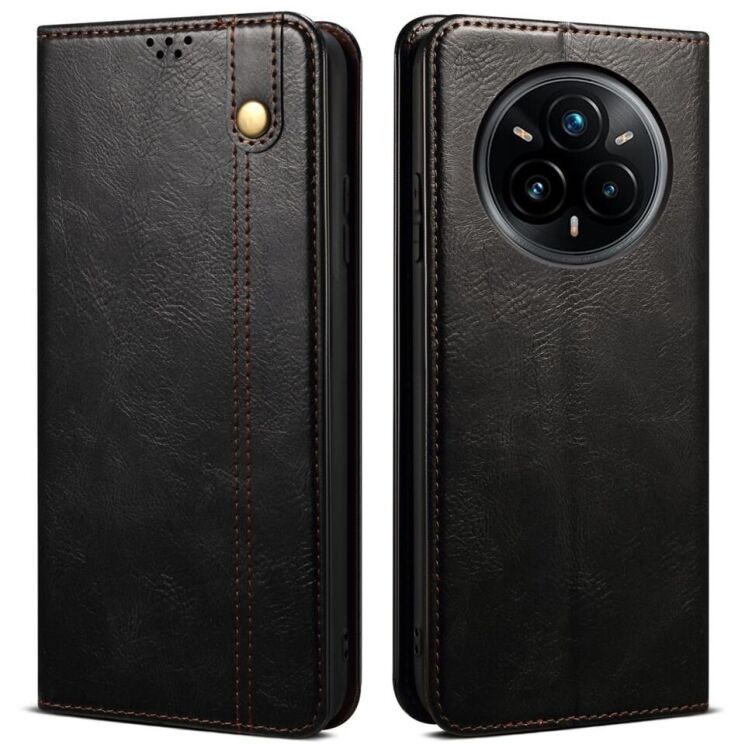 Защитный чехол UniCase Leather Wallet для Realme 14 Pro Plus - Black: фото 1 из 7