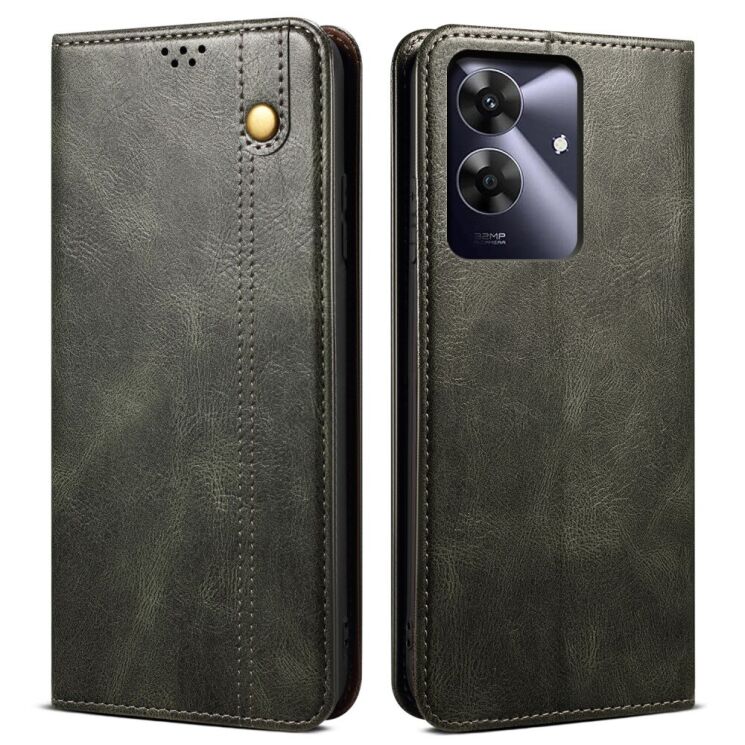 Защитный чехол UniCase Leather Wallet для Realme C63 / Note 60 - Green: фото 1 из 6