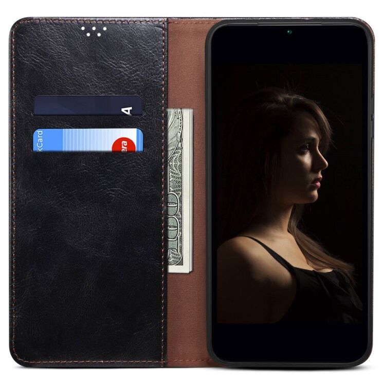 Защитный чехол UniCase Leather Wallet для Samsung Galaxy S25 Edge (S937) - Black: фото 2 из 7