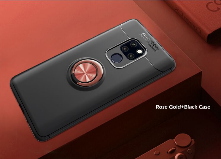 Защитный чехол UniCase Magnetic Ring для Huawei Mate 20 - Black/Rose Gold: фото 2 из 10