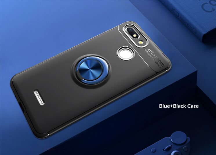 Защитный чехол UniCase Magnetic Ring для Xiaomi Redmi 6 - Black / Blue: фото 2 из 11