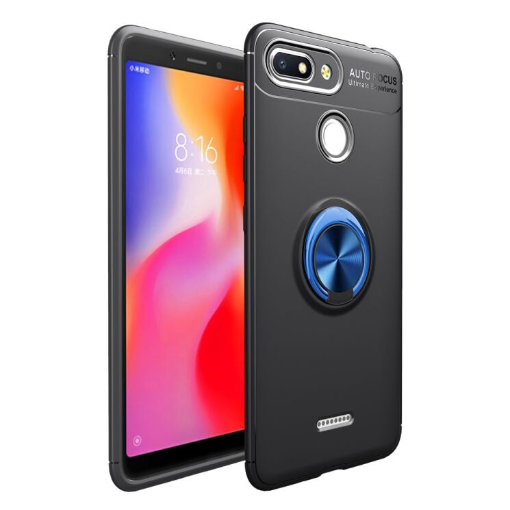 Защитный чехол UniCase Magnetic Ring для Xiaomi Redmi 6 - Black / Blue: фото 1 из 11