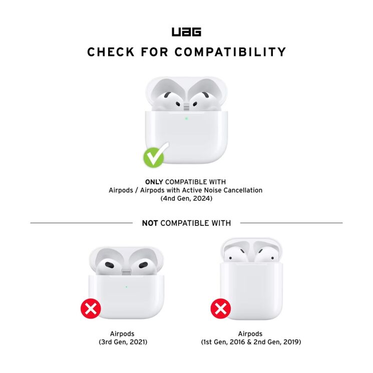 Захисний чохол URBAN ARMOR GEAR Scout (FH) для Apple AirPods 4 (104130114040) - Black: фото 9 з 9