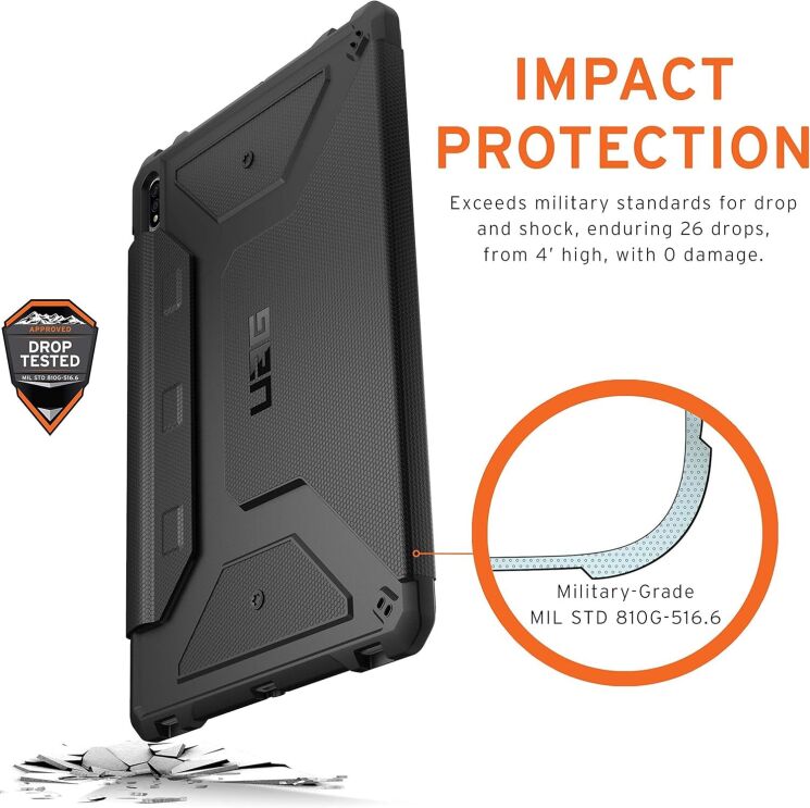 Захисний чохол URBAN ARMOR GEAR (UAG) Metropolis (FT) для Samsung Galaxy Tab S7 (T870/875) 222526114040 - Black: фото 10 з 13